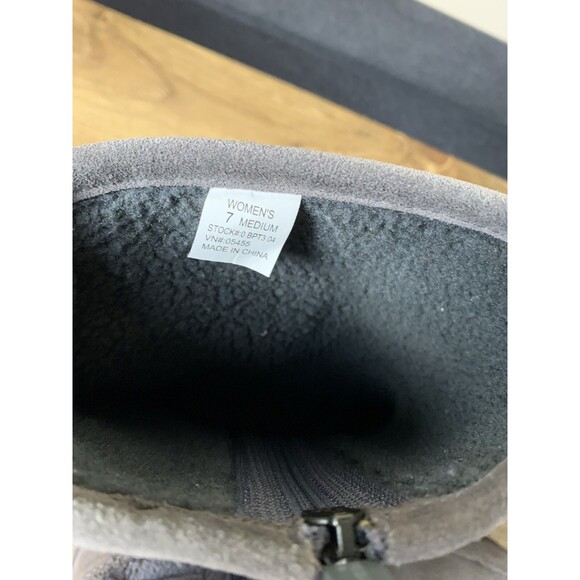 LL Bean Boots Womens Sz 7 Gray Snow Fleece Side Zip Gray Suede - Picture 6 of 11